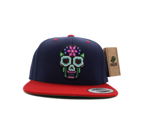 Hikuri Cap Azul Marino/Rojo - Calavera